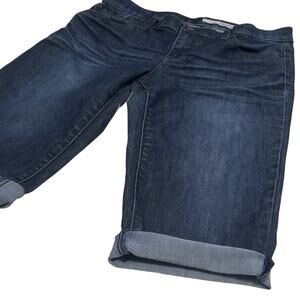 Denim Shorts DKNY Size 6 Dark Wash Stretch Bermuda Short Donna Karan New York